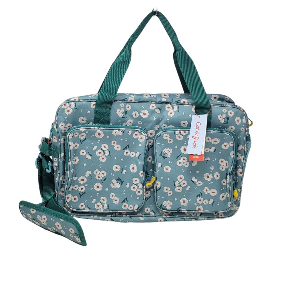 Cat & Jack Teal Floral Kids Travel Bag
